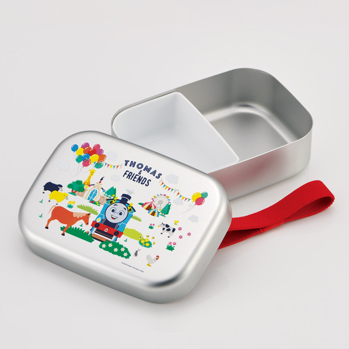 弁当箱 370ml アルミ弁当箱 トーマス ( きかんしゃトーマス お弁当箱 ランチボックス 一段 保温庫対応 子供 日本製 保温庫 OK お弁当 弁当 幼稚園 保育園 ランチベルト付き 中子付き キッズ )