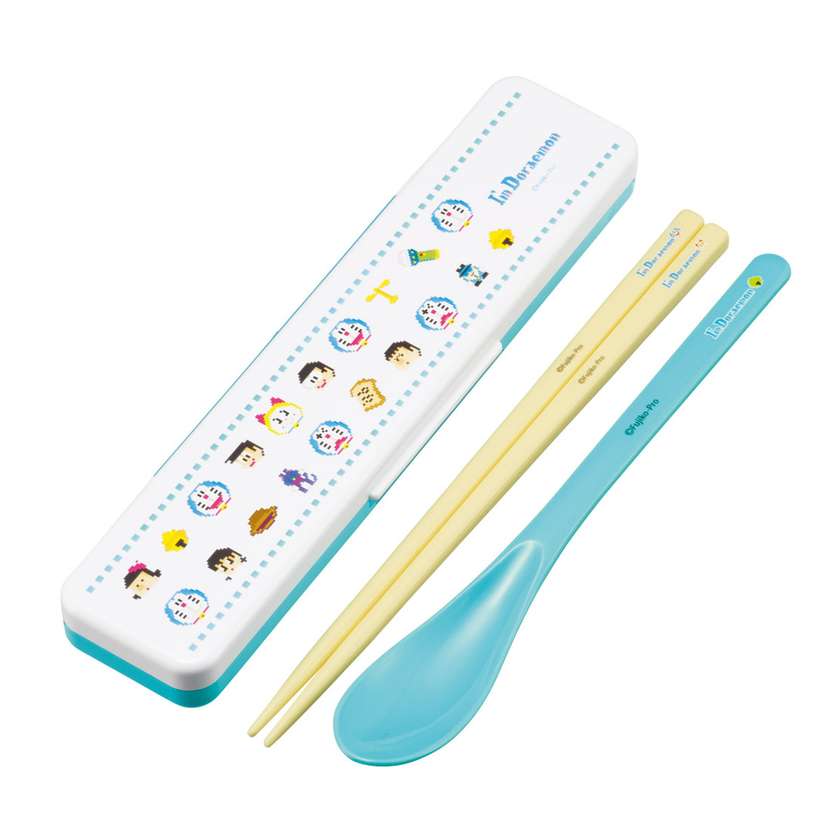 抗菌コンビセット ドラえもんドット ( 食洗機対応 18センチ お箸 音の鳴らない カトラリー 抗菌 日本製 食洗機OK カトラリーセット 銀 AG 持ち運び お弁当 弁当 抗菌加工 箸箱 )