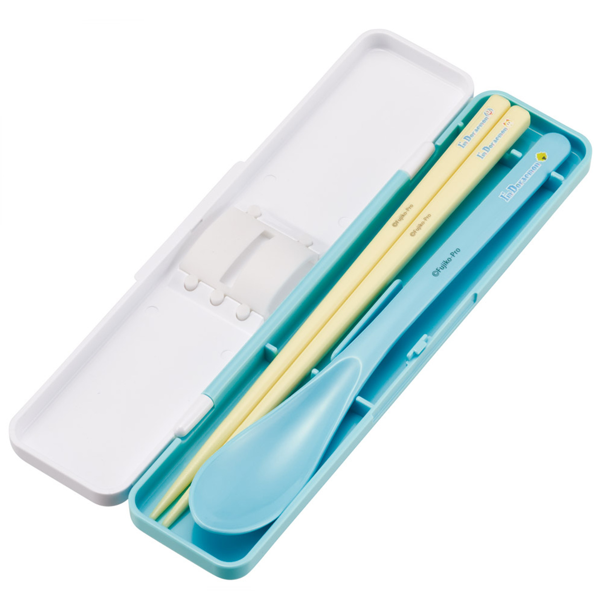 抗菌コンビセット ドラえもんドット ( 食洗機対応 18センチ お箸 音の鳴らない カトラリー 抗菌 日本製 食洗機OK カトラリーセット 銀 AG 持ち運び お弁当 弁当 抗菌加工 箸箱 )