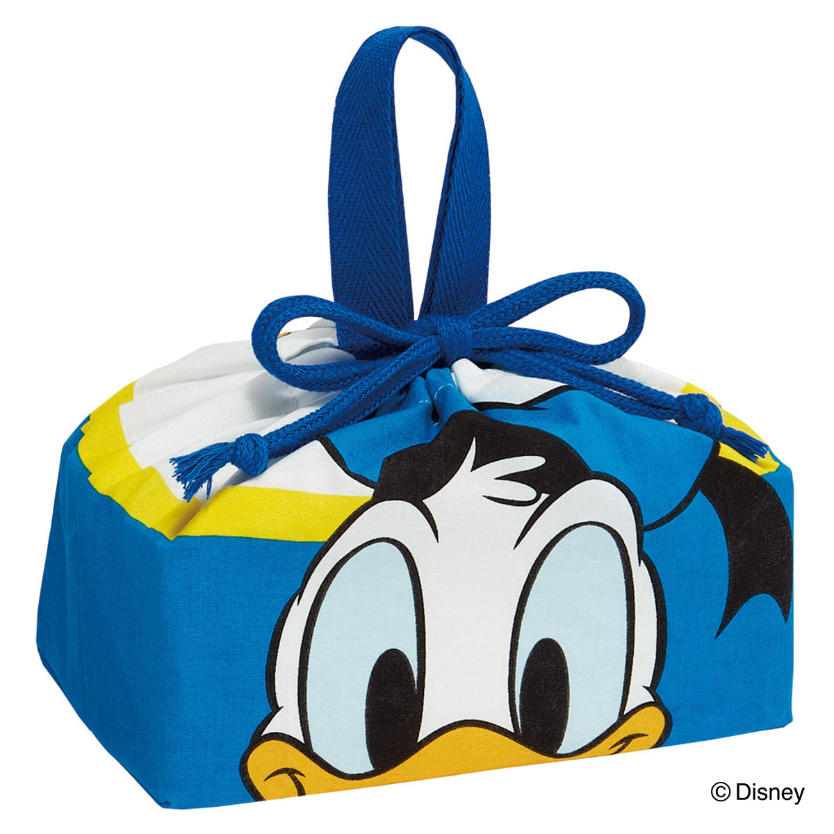 弁当袋 ランチ巾着 ドナルドダック ( ディズニー お弁当袋 給食袋 巾着袋 ランチバッグ 子供 お弁当箱 日本製 弁当箱 弁当 給食 袋 弁当巾着 マチ 小物入れ 幼稚園 保育園 キッズ )