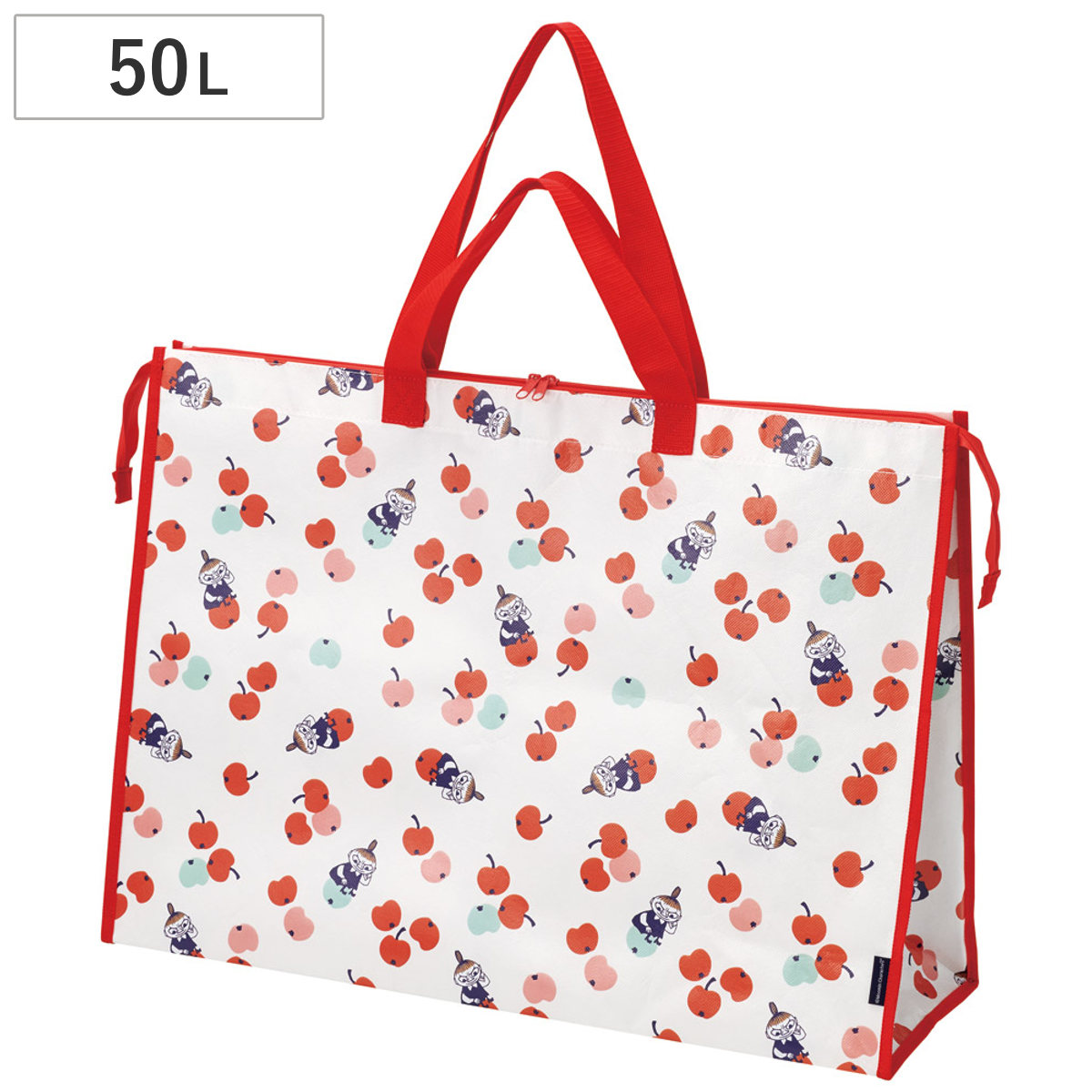 特大レジャーバッグ50L リトルミイ りんご ( ムーミン リトルミィ エコバッグ マチ付き バッグ かばん 鞄 買い物バッグ ショッピングバッグ レジャーバッグ 特大 大きめ )