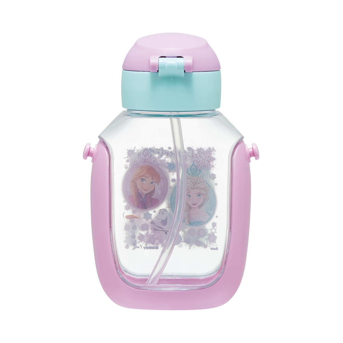 水筒 530ml ワンプッシュストローボトル アナと雪の女王25 ( アナと雪の女王 ワンプッシュ ストロー ボトル プラスチック ストロー付き 軽量 直飲み こども マイボトル クリアボトル 透明 クリア シリコン ワンタッチ キッズ )