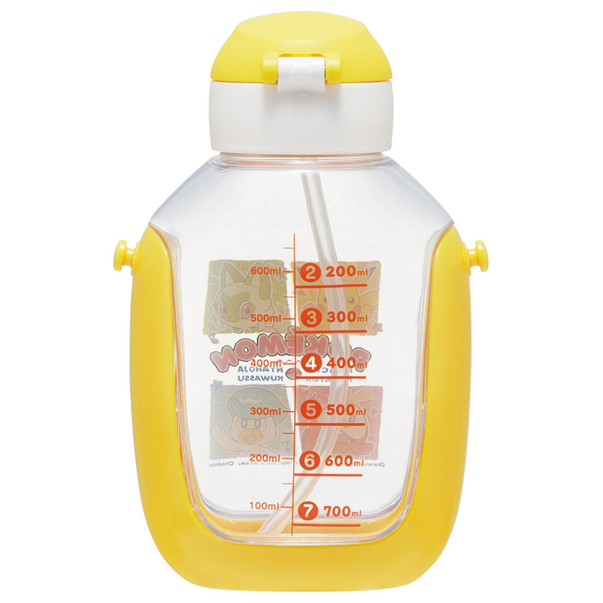 水筒 780ml ワンプッシュストローボトル ポケットモンスター ( ワンプッシュ ストロー ボトル プラスチック ストロー付き 軽量 直飲み こども マイボトル クリアボトル 透明 クリア シリコン ワンタッチ キッズ )