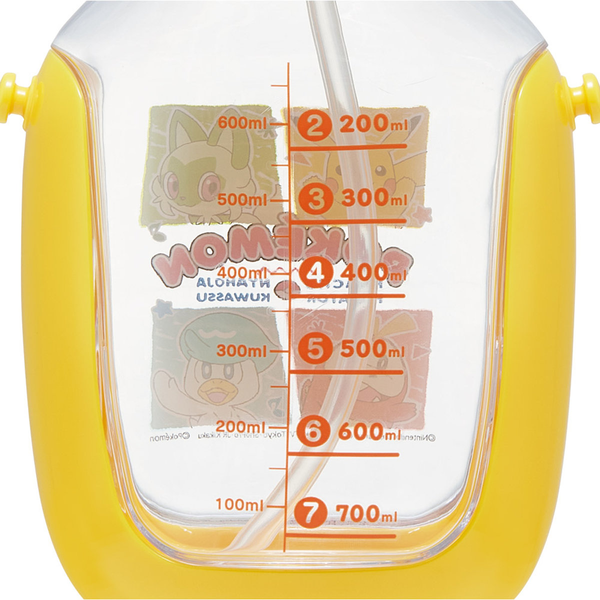 水筒 780ml ワンプッシュストローボトル ポケットモンスター ( ワンプッシュ ストロー ボトル プラスチック ストロー付き 軽量 直飲み こども マイボトル クリアボトル 透明 クリア シリコン ワンタッチ キッズ )