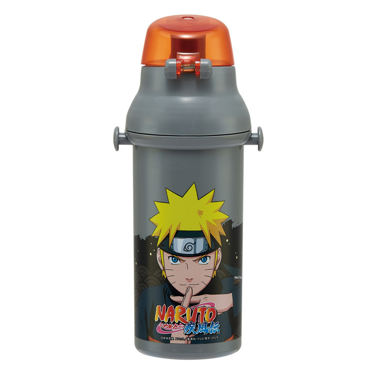 水筒 480ml 抗菌直飲プラボトル NARUTO ( ナルト 子供用 抗菌 プラスチック製 ダイレクトボトル 直飲み ワンタッチ 日本製 抗菌加工 AG 銀 ショルダーベルト付き 広口 軽量 ボトル ワンプッシュ )