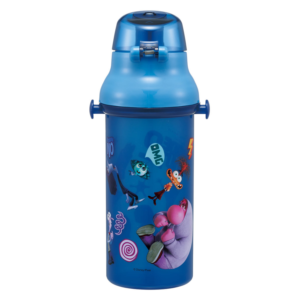 水筒 480ml 抗菌直飲プラボトル インサイド・ヘッド2 ( ディズニー 子供用 抗菌 プラスチック製 ダイレクトボトル 直飲み ワンタッチ 日本製 抗菌加工 AG 銀 ショルダーベルト付き 広口 軽量 ボトル ワンプッシュ )