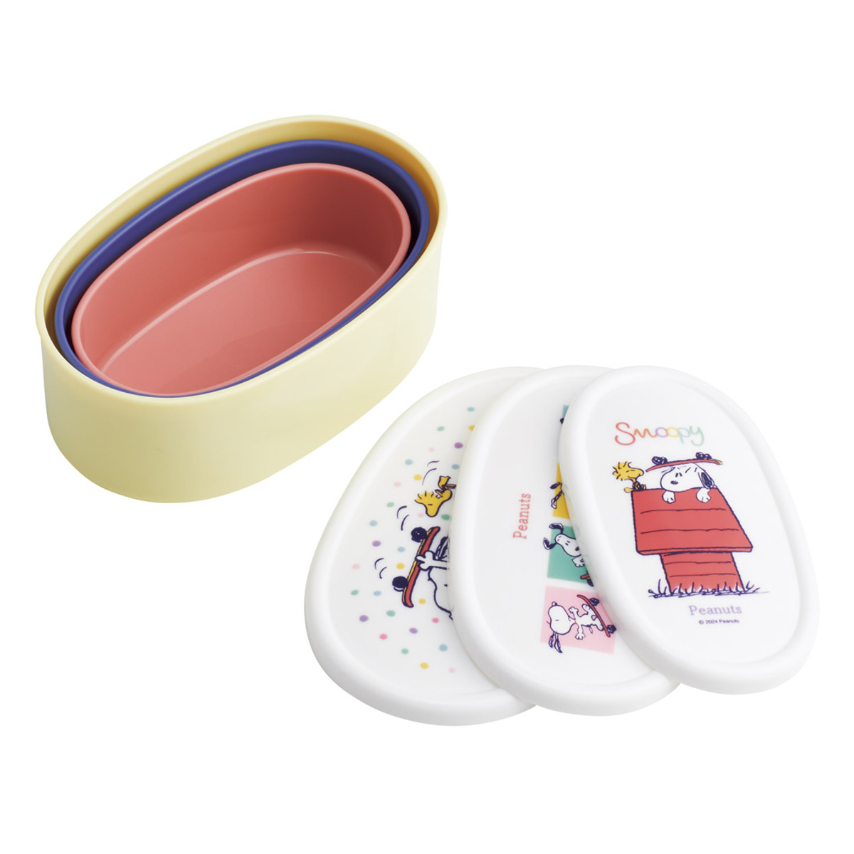 抗菌シール容器3Pセット スヌーピー スケートボード ( SNOOPY レンジ対応 保存容器 シール容器 ランチボックス 抗菌 日本製 レンジOK 弁当 お弁当 抗菌加工 果物ケース デザートケース フルーツケース )