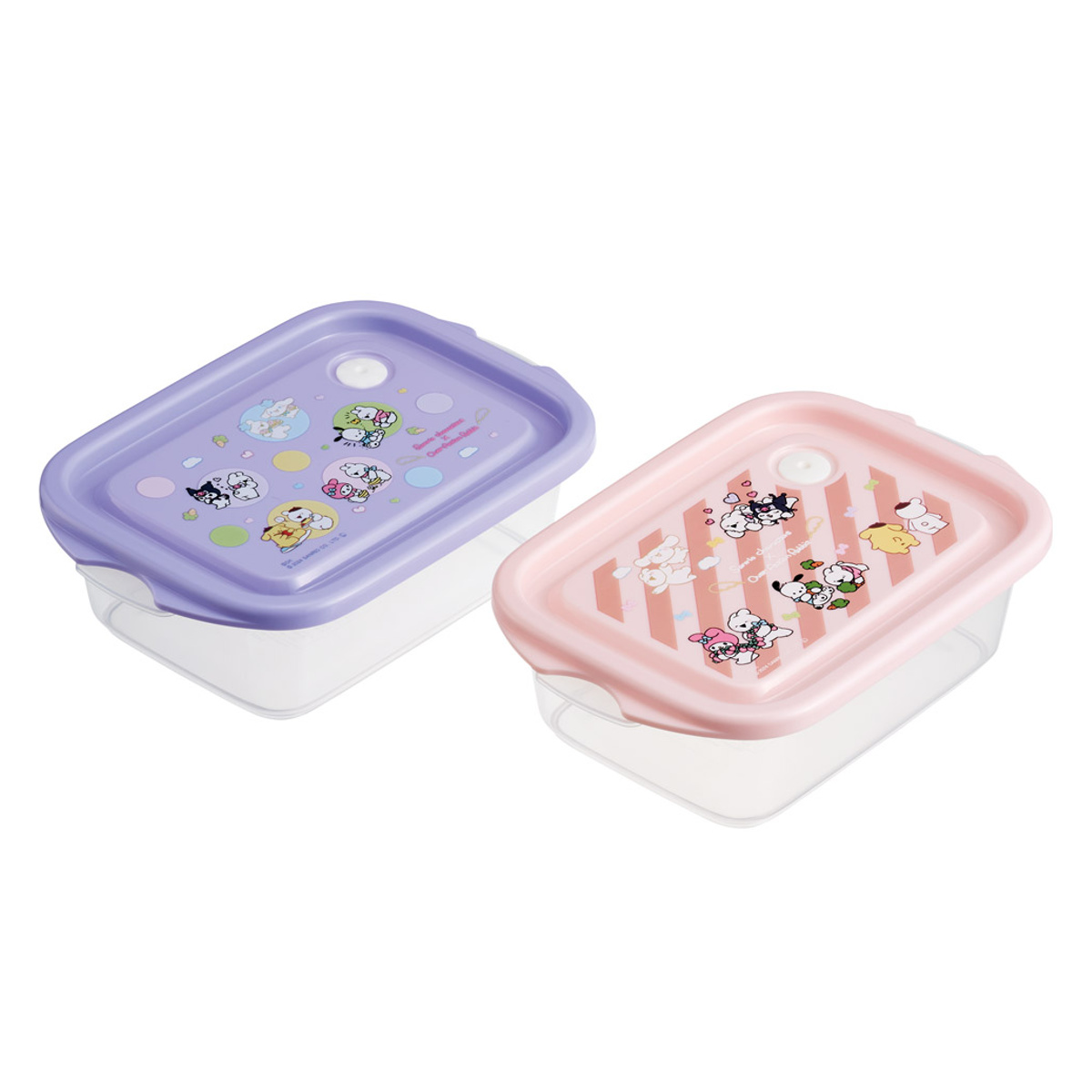 弁当箱 抗菌シールボックスM2P サンリオキャラクターズ×すこぶる動くウサギ ( サンリオ お弁当箱 抗菌 シール容器 2個セット レンジ対応 保存容器 500ml 2個 セット 抗菌加工 ランチボックス 電子レンジ 対応 1段 アウトドア )