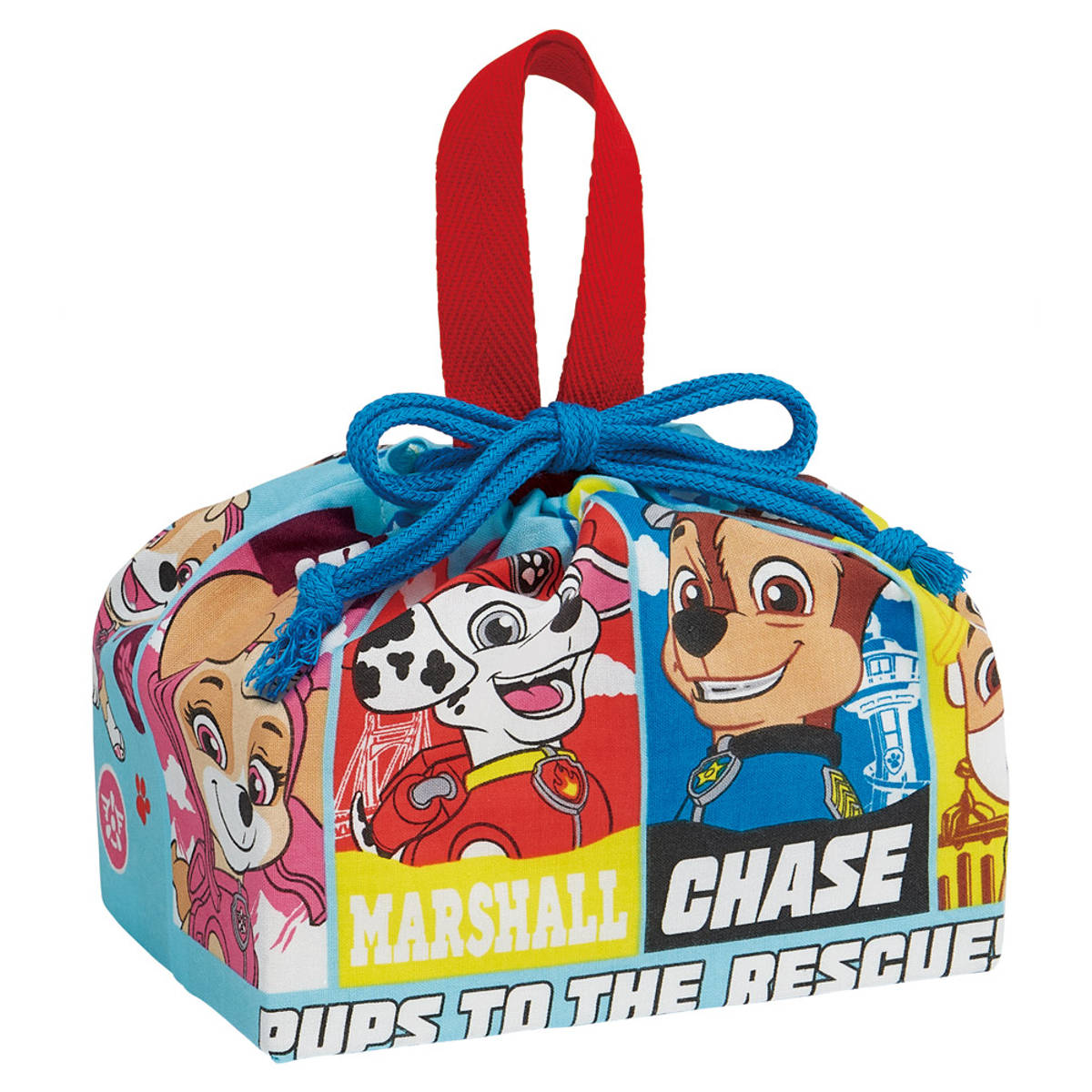 弁当袋 ランチ巾着 パウパトロール25 ( パウパトロール お弁当袋 給食袋 巾着袋 ランチバッグ 子供 お弁当箱 日本製 弁当箱 弁当 給食 袋 弁当巾着 マチ 小物入れ 幼稚園 保育園 キッズ )