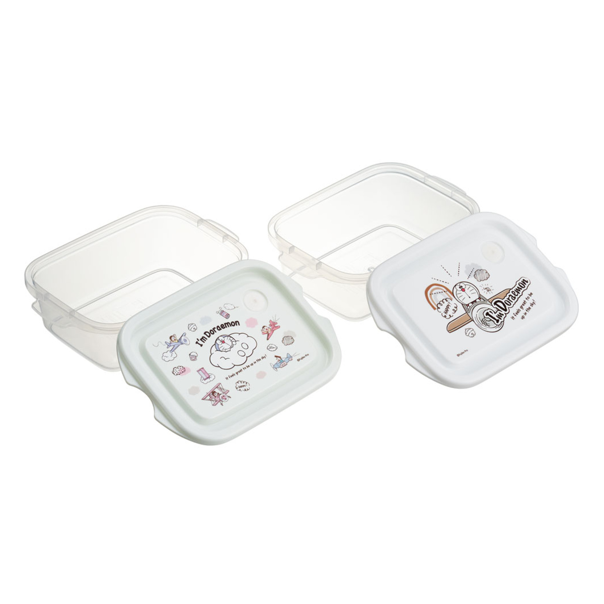 シール容器 抗菌シールボックス M 2個セット ドラえもんお空さんぽ ( ドラえもん お弁当箱 抗菌 シールボックス レンジ対応 保存容器 500ml 2個 セット 抗菌加工 弁当箱 ランチボックス 電子レンジ 対応 1段 アウトドア )