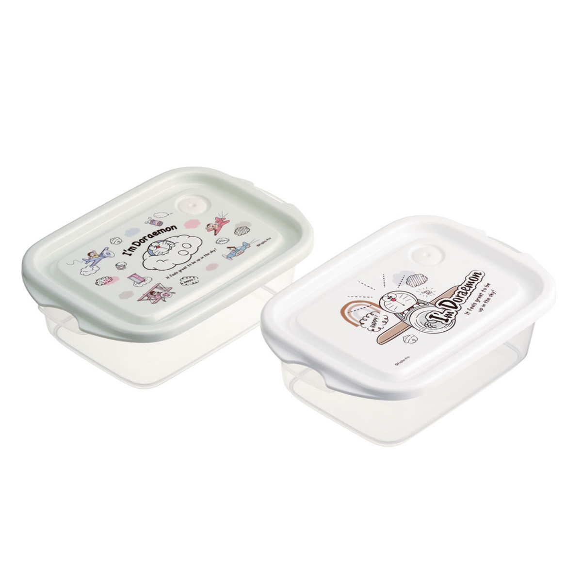 シール容器 抗菌シールボックス M 2個セット ドラえもんお空さんぽ ( ドラえもん お弁当箱 抗菌 シールボックス レンジ対応 保存容器 500ml 2個 セット 抗菌加工 弁当箱 ランチボックス 電子レンジ 対応 1段 アウトドア )