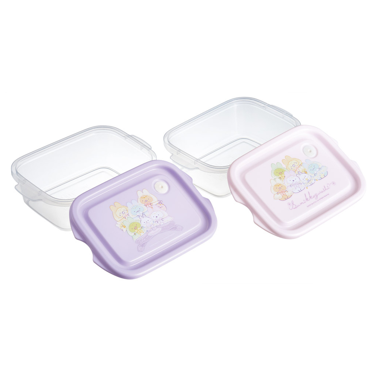 弁当箱 抗菌シールボックスM2P すみっコぐらし おまじない ( お弁当箱 抗菌 シールボックス M 2個セット レンジ対応 保存容器 500ml 2個 セット 抗菌加工 ランチボックス 電子レンジ 対応 1段 アウトドア )