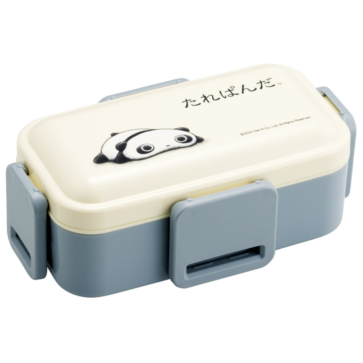 弁当箱 2段 600ml 抗菌2段ふわっと弁当箱 たれぱんだ ( ランチボックス 食洗機対応 レンジ対応 二段 抗菌 ドーム型 4点ロック 日本製 仕切り付き 銀 AG 食洗機OK レンジOK お弁当 弁当 抗菌加工 二段弁当 )