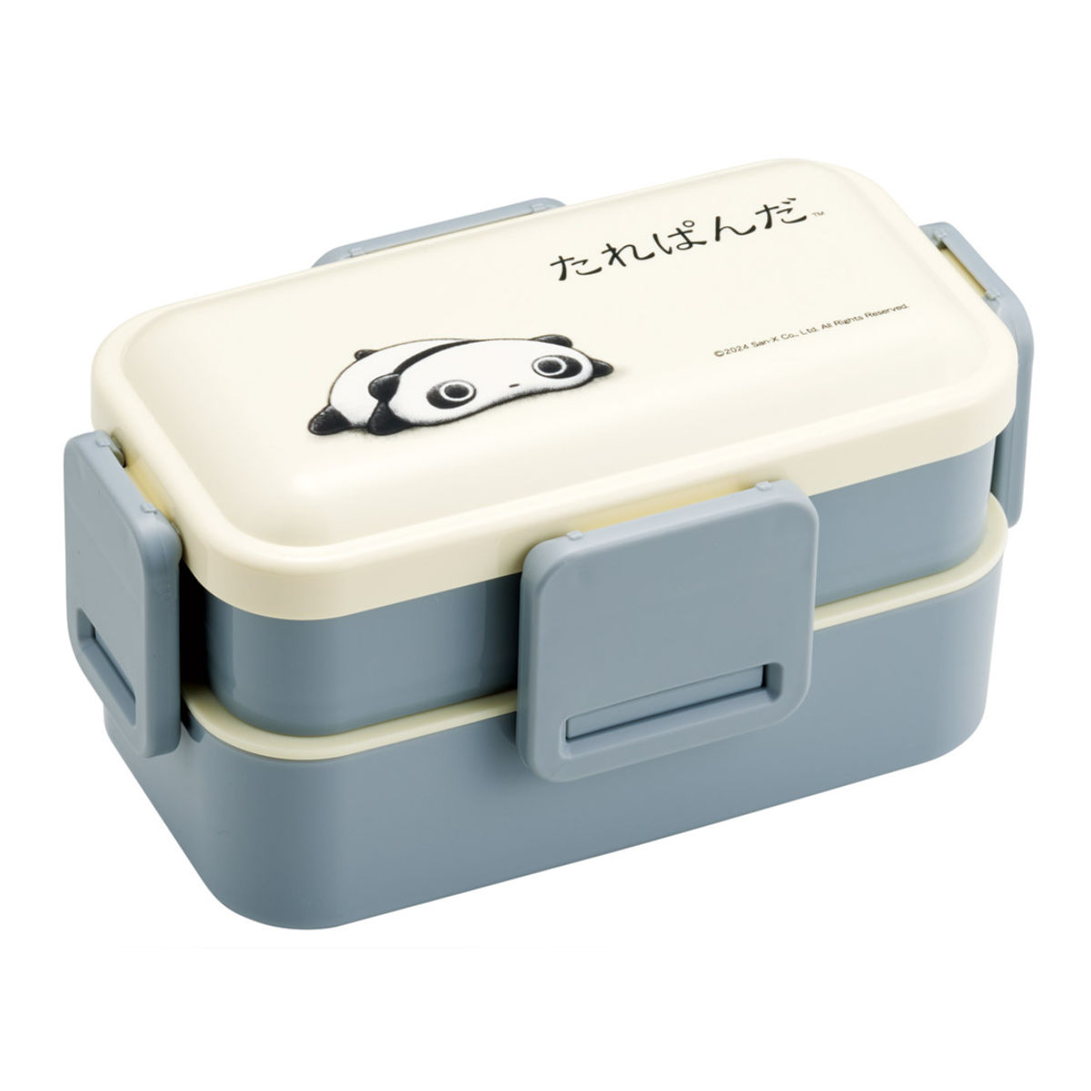 弁当箱 2段 600ml 抗菌2段ふわっと弁当箱 たれぱんだ ( ランチボックス 食洗機対応 レンジ対応 二段 抗菌 ドーム型 4点ロック 日本製 仕切り付き 銀 AG 食洗機OK レンジOK お弁当 弁当 抗菌加工 二段弁当 )