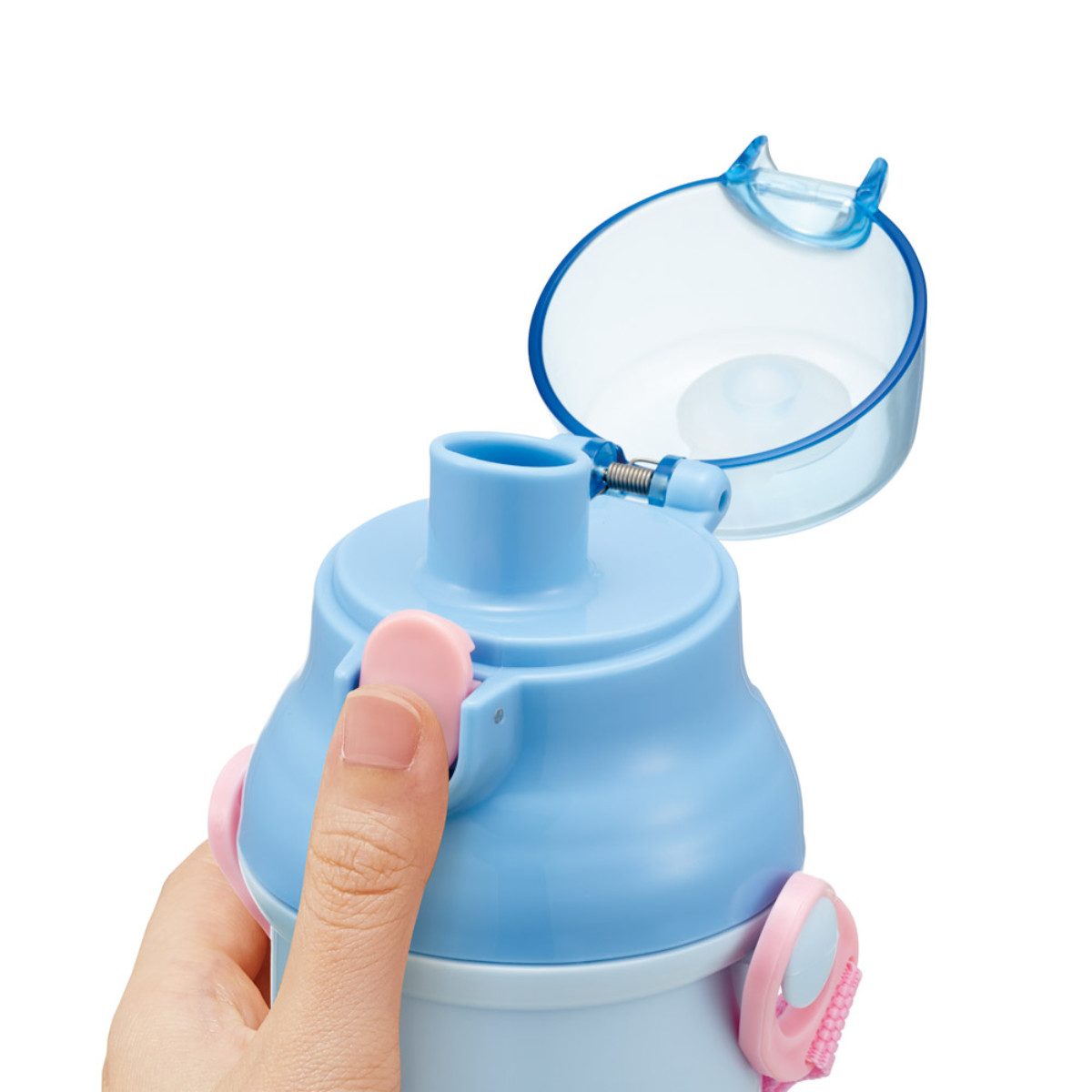 水筒 480ml 抗菌直飲プラボトル たれぱんだ ( 子供用 抗菌 プラスチック製 ダイレクトボトル 直飲み ワンタッチ 日本製 抗菌加工 AG 銀 ショルダーベルト付き 広口 軽量 ボトル ワンプッシュ )