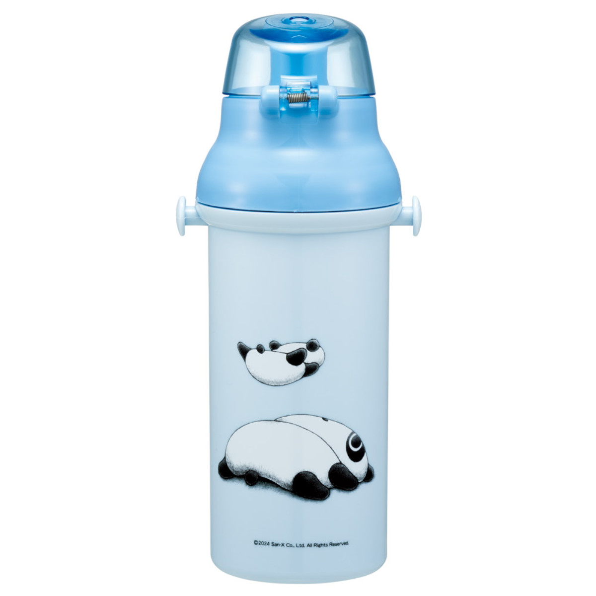 水筒 480ml 抗菌直飲プラボトル たれぱんだ ( 子供用 抗菌 プラスチック製 ダイレクトボトル 直飲み ワンタッチ 日本製 抗菌加工 AG 銀 ショルダーベルト付き 広口 軽量 ボトル ワンプッシュ )