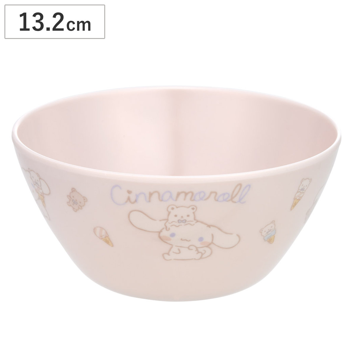 ボウル 13.2cm 薄肉メラミンボウル シナモロール ナチュラル ( ボール 器 皿 お皿 プレート 500ml キャラクター かわいい サンリオ サラダボウル シリアルボウル デザート スイーツ アイス ヨーグルト )