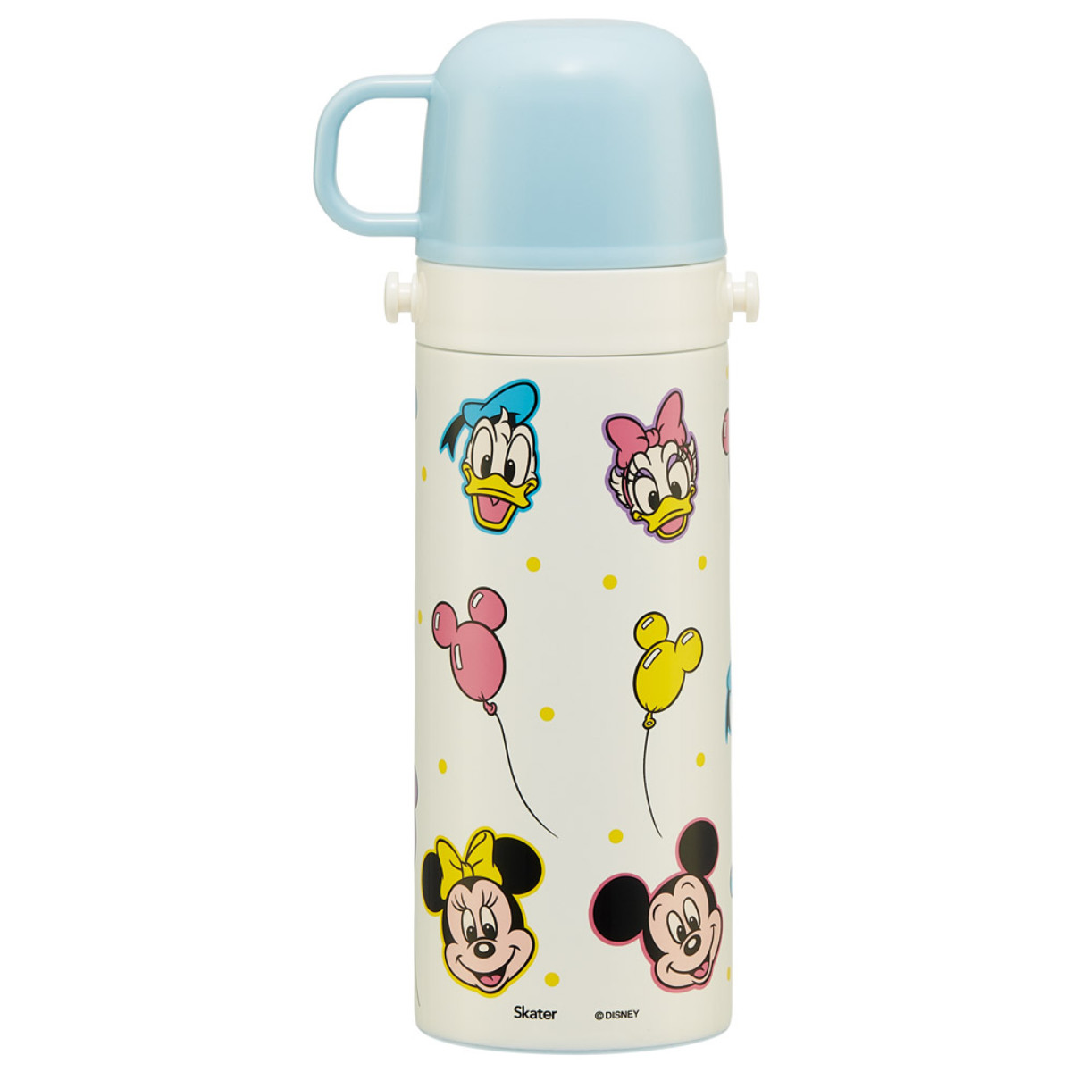 水筒 470ml 超軽量2WAYステンレスボトル ミッキー&フレンズ風船 ( ミッキー 保冷 保温 直飲み コップ付き ワンプッシュ マグボトル コップ飲み 2way 子供用 すいとう ボトル キッズ ワンタッチ ステンレス 超軽量 軽量 )