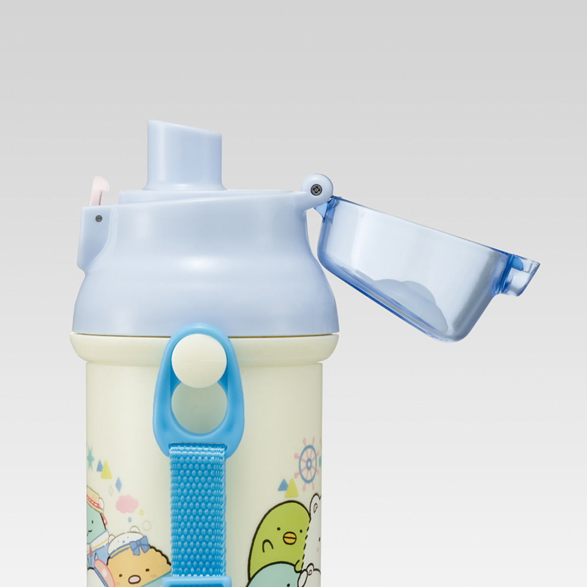 水筒 480ml 抗菌直飲プラボトル すみっコぐらししろくまふるさと ( すみっコぐらし 子供用 抗菌 プラスチック製 ダイレクトボトル 直飲み ワンタッチ 日本製 抗菌加工 AG 銀 ショルダーベルト付き 広口 軽量 ボトル ワンプッシュ )