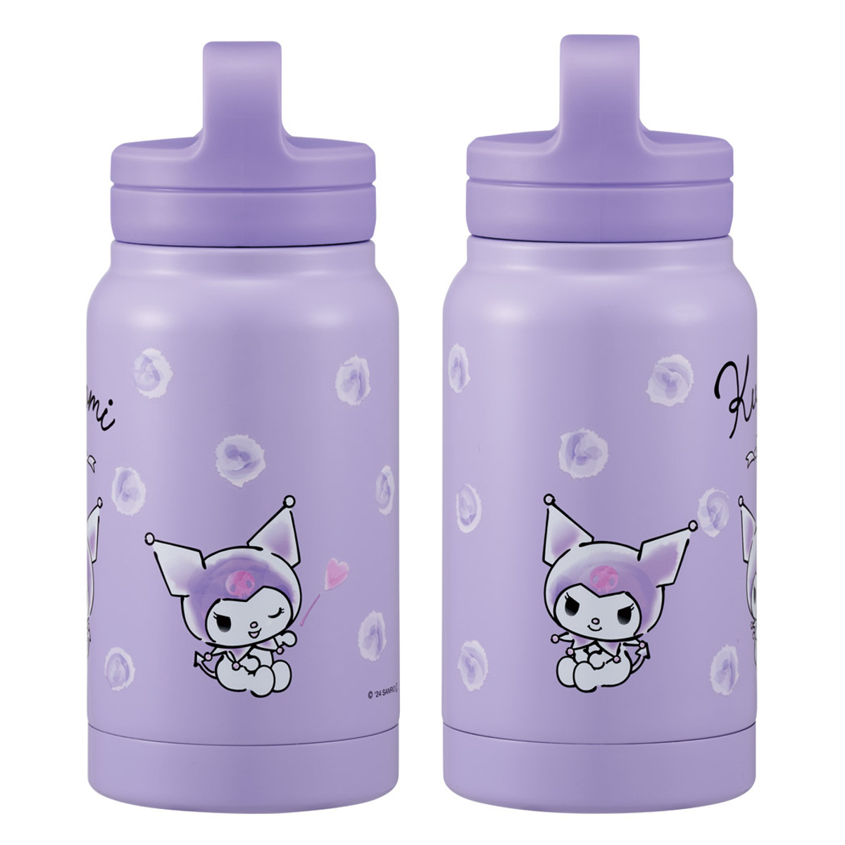 水筒 350ml スクリューハンドルマグボトル クロミ水彩コスメ ( クロミ 直飲み 保温 保冷 マグボトル ステンレスボトル ハンドル付き 真空二重構造 マグ ボトル ダイレクトボトル ステンレス マイボトル コンパクト )