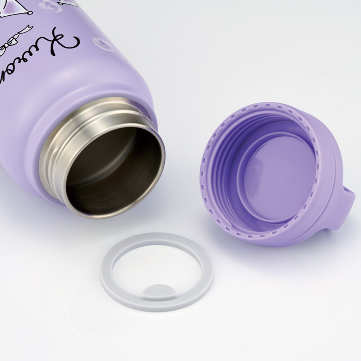 水筒 350ml スクリューハンドルマグボトル クロミ水彩コスメ ( クロミ 直飲み 保温 保冷 マグボトル ステンレスボトル ハンドル付き 真空二重構造 マグ ボトル ダイレクトボトル ステンレス マイボトル コンパクト )