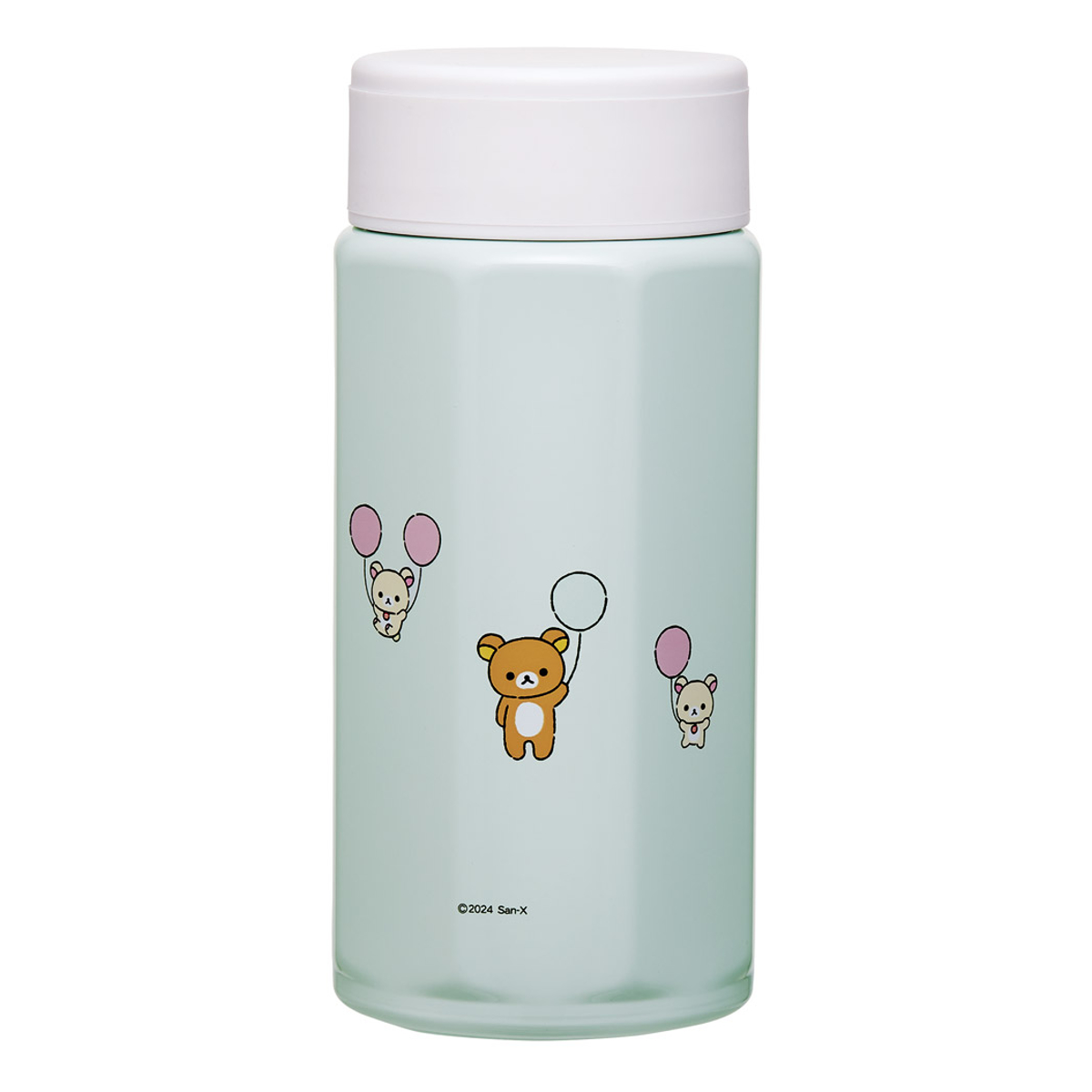 水筒 八角ステンレスボトル350ml リラックマ ふわっと風船 ( マグボトル 保温 保冷 直飲み マグ W飲み口 ボトル コンパクト 広口 八角形 ステンレス ステンレスボトル マイボトル ミニボトル スリム )