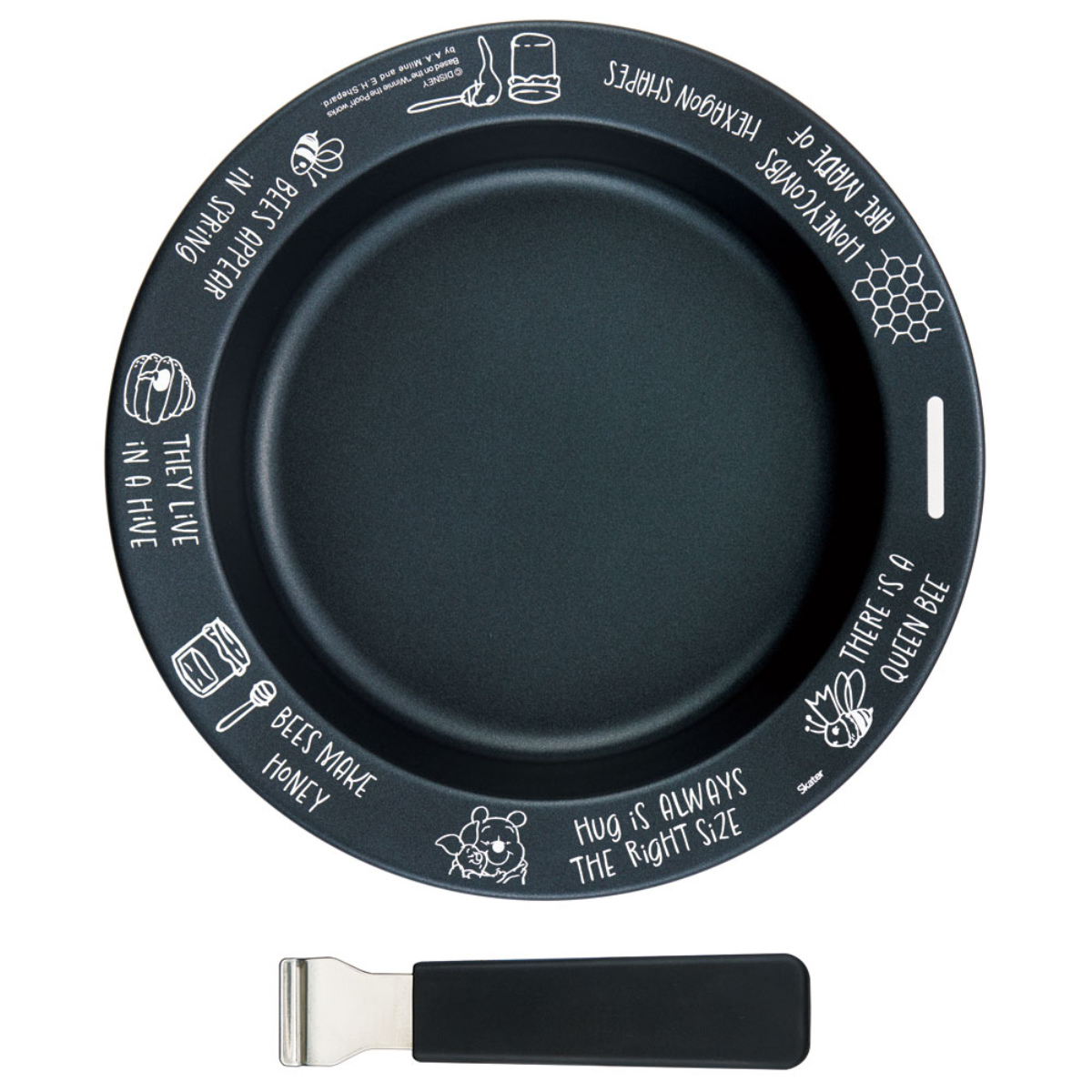 鉄皿 26cm IH対応 ハンドル付き くまのプーさん 鉄フライパン ( 鉄板プレート ガス火対応 着脱ハンドル オーブン対応 鉄製プレート ステーキプレート 鉄板皿 鉄鋳物 丸型 直火対応 キャラクター プーさん アウトドア )