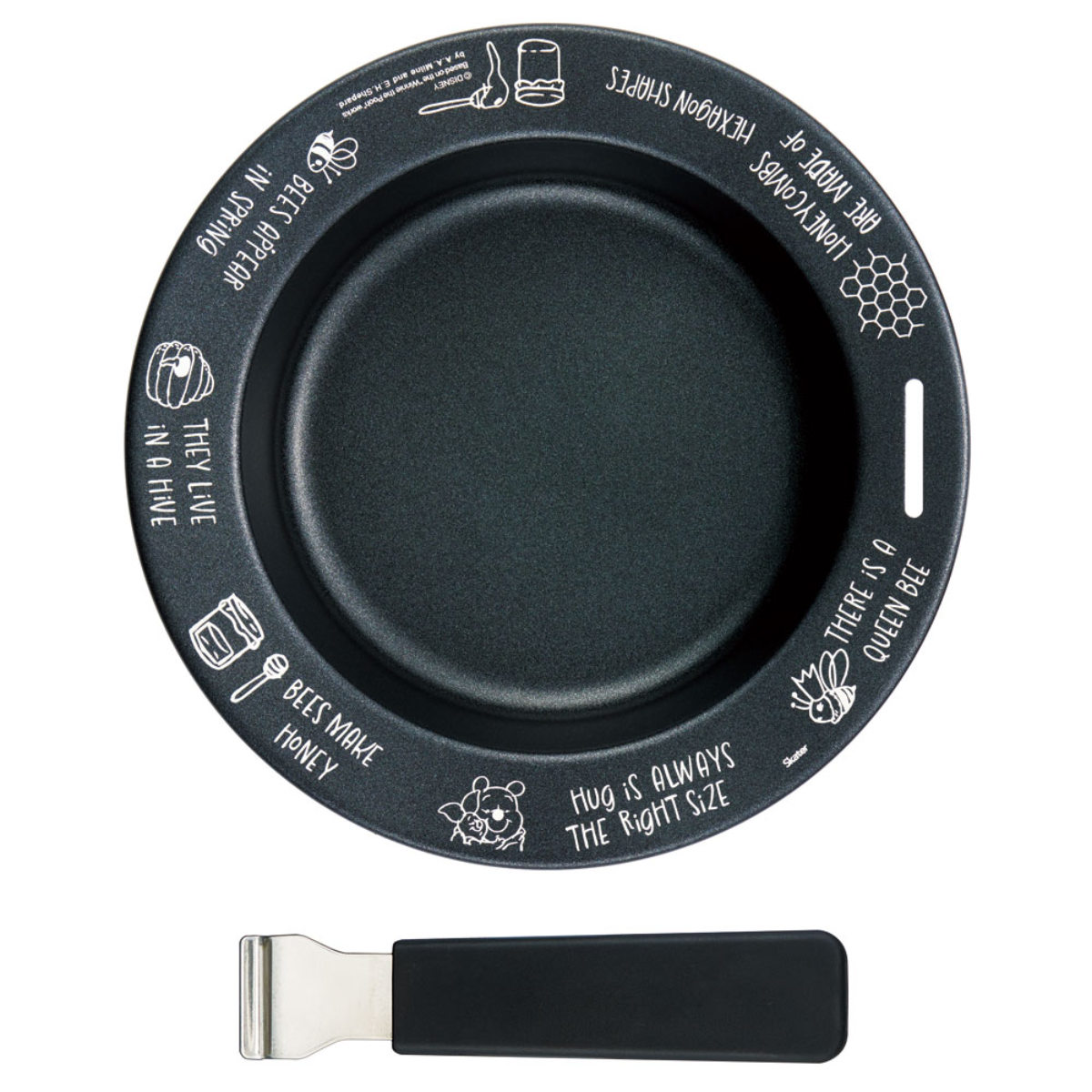 鉄皿 22cm IH対応 ハンドル付き くまのプーさん 鉄フライパン ( 鉄板プレート ガス火対応 着脱ハンドル オーブン対応 鉄製プレート ステーキプレート 鉄板皿 鉄鋳物 丸型 直火対応 キャラクター プーさん アウトドア )