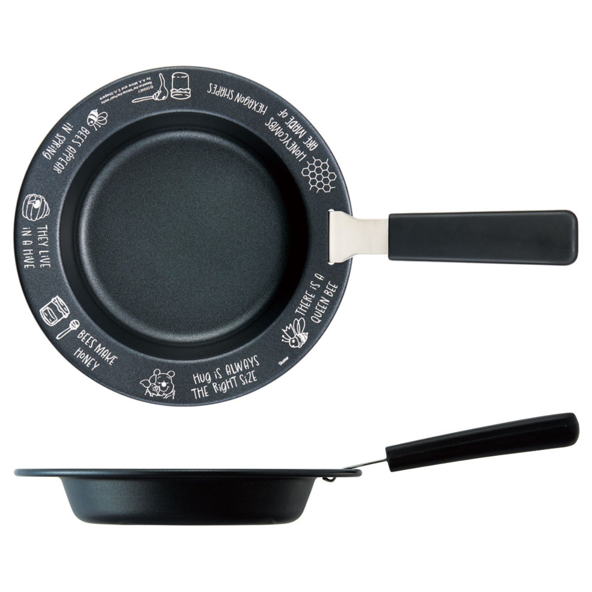 鉄皿 22cm IH対応 ハンドル付き くまのプーさん 鉄フライパン ( 鉄板プレート ガス火対応 着脱ハンドル オーブン対応 鉄製プレート ステーキプレート 鉄板皿 鉄鋳物 丸型 直火対応 キャラクター プーさん アウトドア )