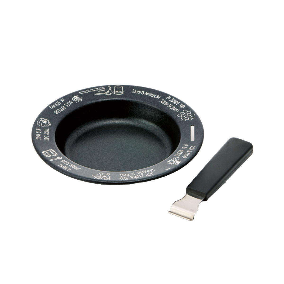 鉄皿 22cm IH対応 ハンドル付き くまのプーさん 鉄フライパン ( 鉄板プレート ガス火対応 着脱ハンドル オーブン対応 鉄製プレート ステーキプレート 鉄板皿 鉄鋳物 丸型 直火対応 キャラクター プーさん アウトドア )