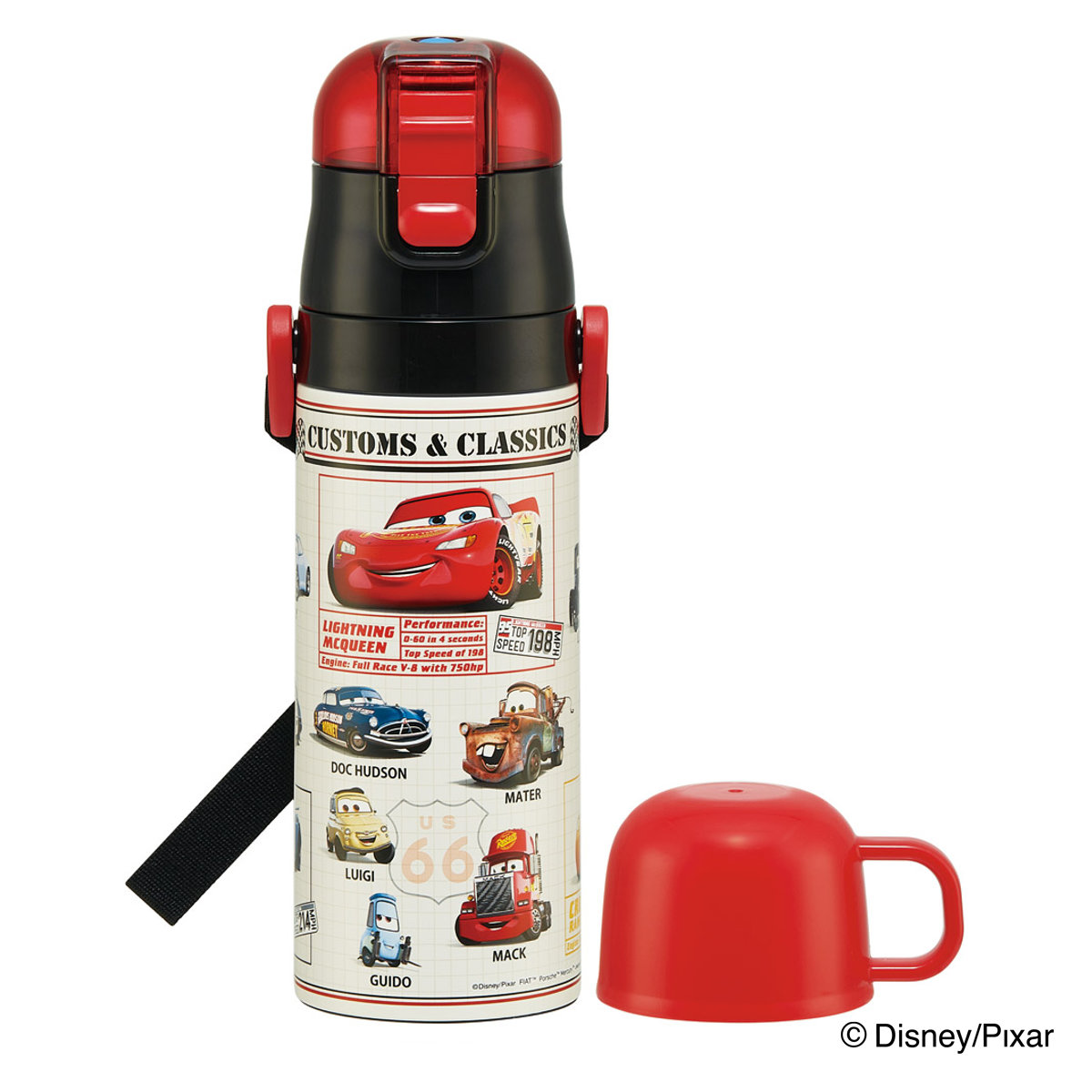 水筒 470ml 430ml 超軽量2WAYステンレスボトル カーズ25 ( 保冷 保温 直飲み コップ付き ワンプッシュ マグボトル コップ飲み 2way 子供用 すいとう ボトル キッズ ワンタッチ ステンレス 超軽量 軽量 )