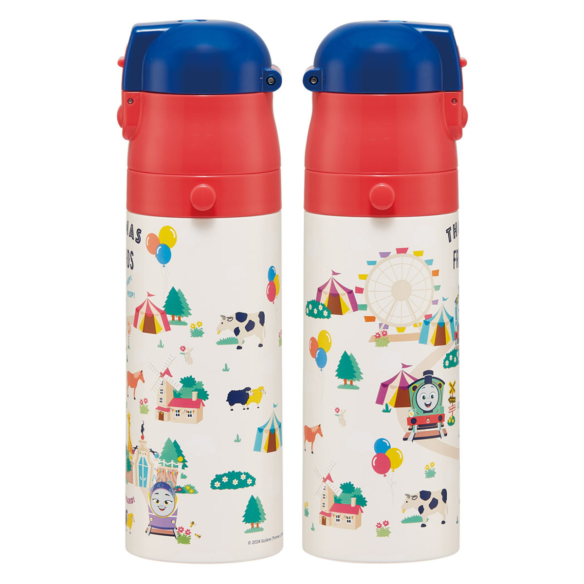 水筒 470ml 430ml 超軽量2WAYステンレスボトル トーマス ( 保冷 保温 直飲み コップ付き ワンプッシュ マグボトル コップ飲み 2way 子供用 すいとう ボトル キッズ ワンタッチ ステンレス 超軽量 軽量 )