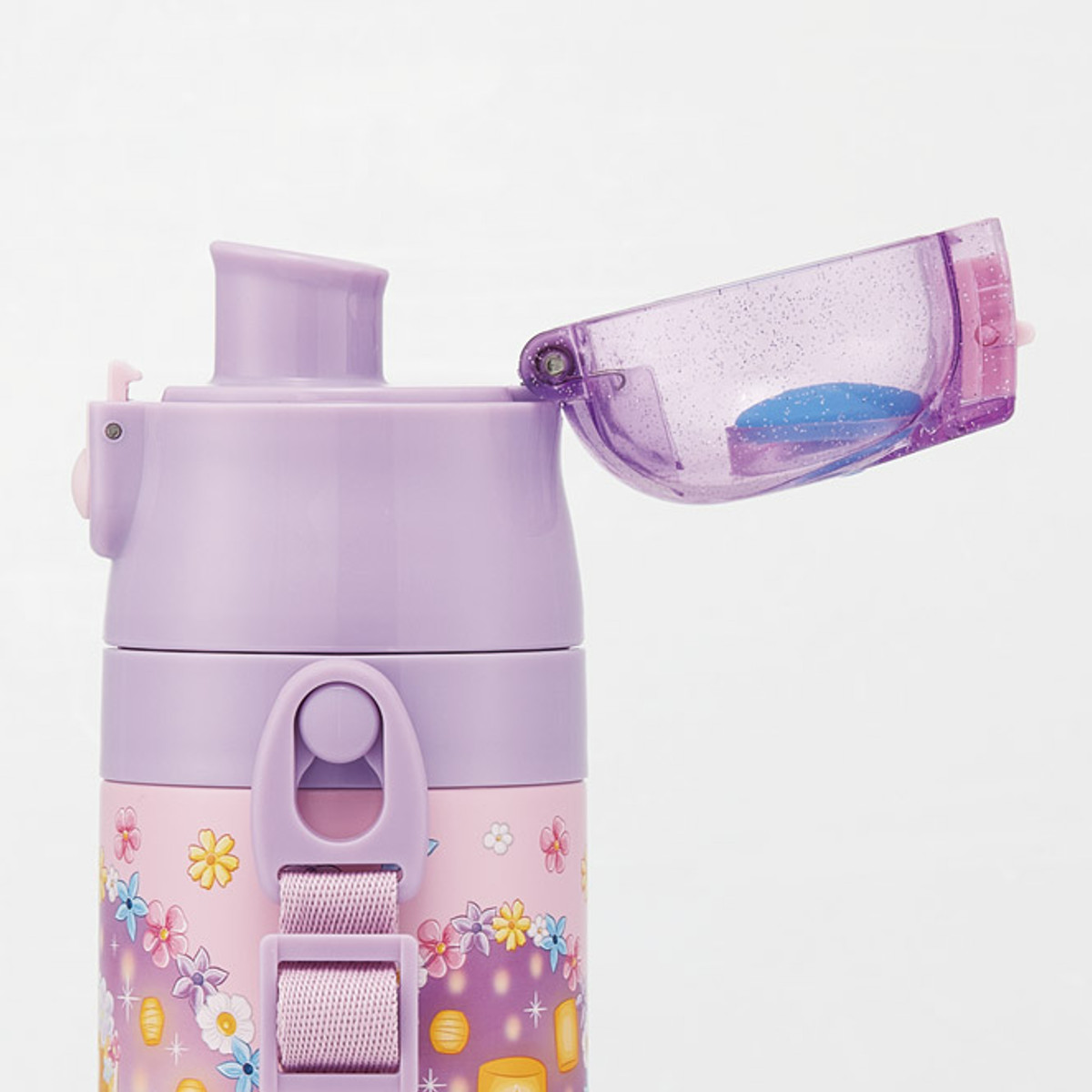 水筒 470ml 430ml 超軽量2WAYステンレスボトル ラプンツェル25 ( ラプンツェル 保冷 保温 直飲み コップ付き ワンプッシュ マグボトル コップ飲み 2way 子供用 すいとう ボトル キッズ ワンタッチ ステンレス 超軽量 軽量 )