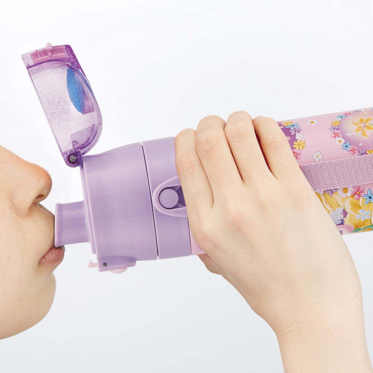 水筒 470ml 430ml 超軽量2WAYステンレスボトル ラプンツェル25 ( ラプンツェル 保冷 保温 直飲み コップ付き ワンプッシュ マグボトル コップ飲み 2way 子供用 すいとう ボトル キッズ ワンタッチ ステンレス 超軽量 軽量 )