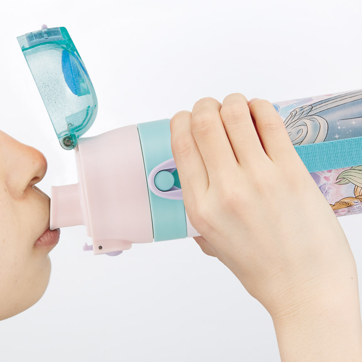 水筒 470ml 430ml 超軽量2WAYステンレスボトル プリンセス25 ( ディズニープリンセス 保冷 保温 直飲み コップ付き ワンプッシュ コップ飲み 2way 子供用 すいとう ボトル キッズ ワンタッチ ステンレス 超軽量 軽量 マグボトル )