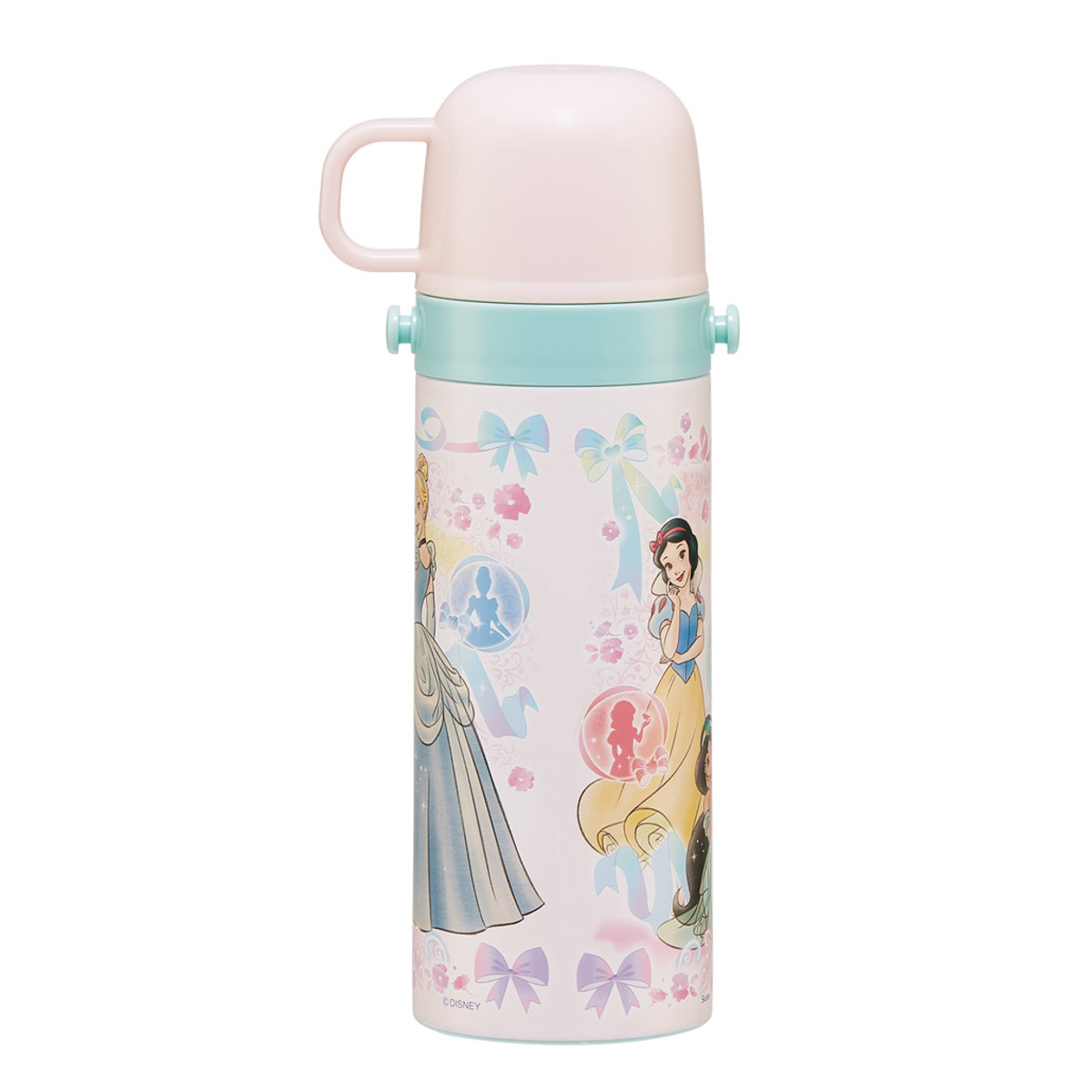 水筒 470ml 430ml 超軽量2WAYステンレスボトル プリンセス25 ( ディズニープリンセス 保冷 保温 直飲み コップ付き ワンプッシュ コップ飲み 2way 子供用 すいとう ボトル キッズ ワンタッチ ステンレス 超軽量 軽量 マグボトル )