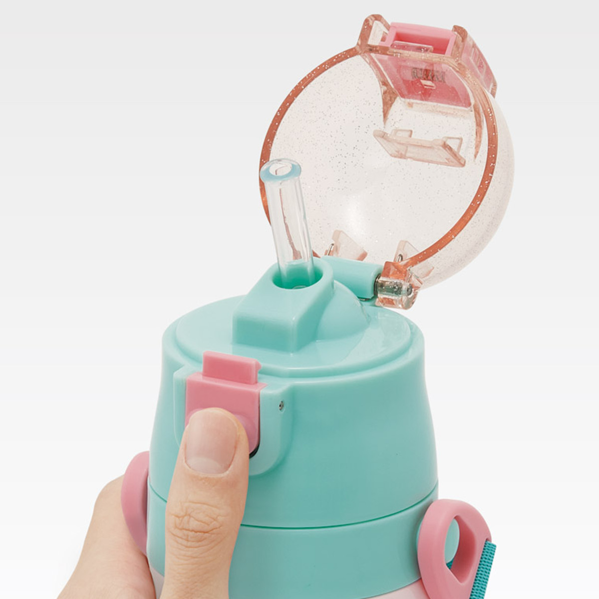 水筒 400ml 350ml 子供用2WAYボトル プリンセス25 ( ディズニープリンセス 保温 保冷 ワンタッチ コップ飲み ストローボトル 2way ステンレスボトル ワンプッシュ 軽量 子供 子供用水筒 幼稚園 保育園 肩紐付き キッズ ボトル )