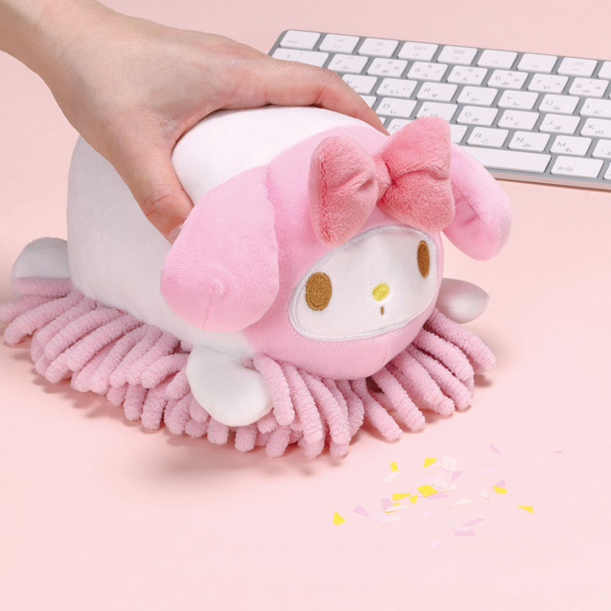 ぬいぐるみモップ 掃除 マイメロディ ( ハンディモップ マイメロ キャラクター ぬいぐるみ デスク周り リビング 車内 モップ 手洗いOK 掃除グッズ )