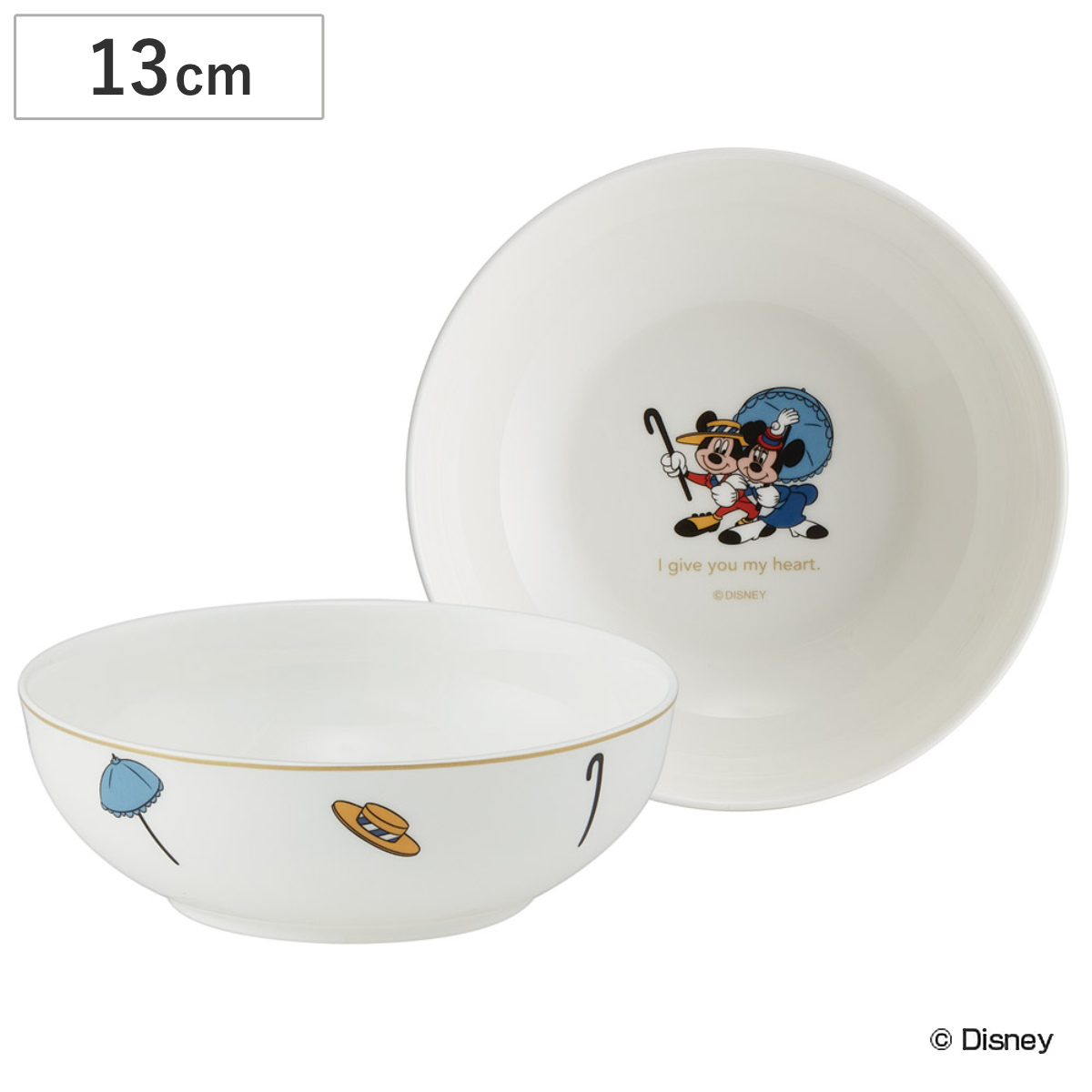 ボウル フルーツ皿 ミッキー＆ミニー （ 電子レンジ対応 食洗機対応 皿 お皿 プレート 器 うつわ 13cm ディズニー キャラクター おしゃれ かわいい 日本製 中鉢 サラダボウル シリアルボウル フルーツ 朝食 ミッキー ミニー ）