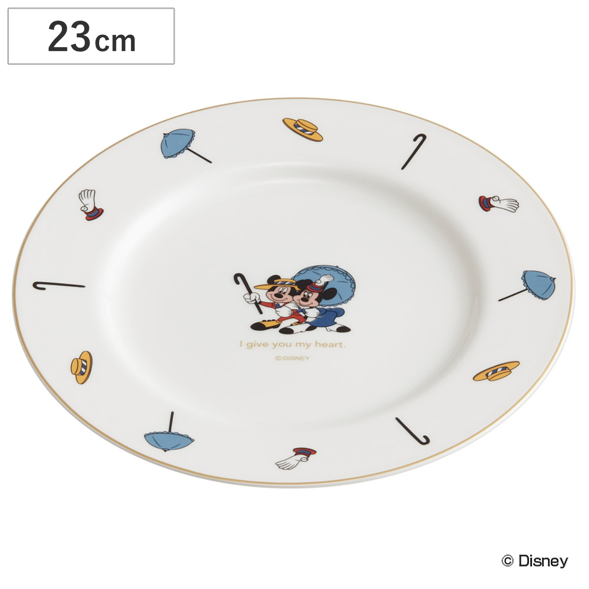 プレート 23cm ミッキー&ミニー ( 電子レンジ対応 食洗機対応 皿 お皿 器 うつわ ディズニー キャラクター おしゃれ かわいい 日本製 リムプレート パン皿 トースト皿 中皿 モーニングプレート デザート スイーツ 朝食 )