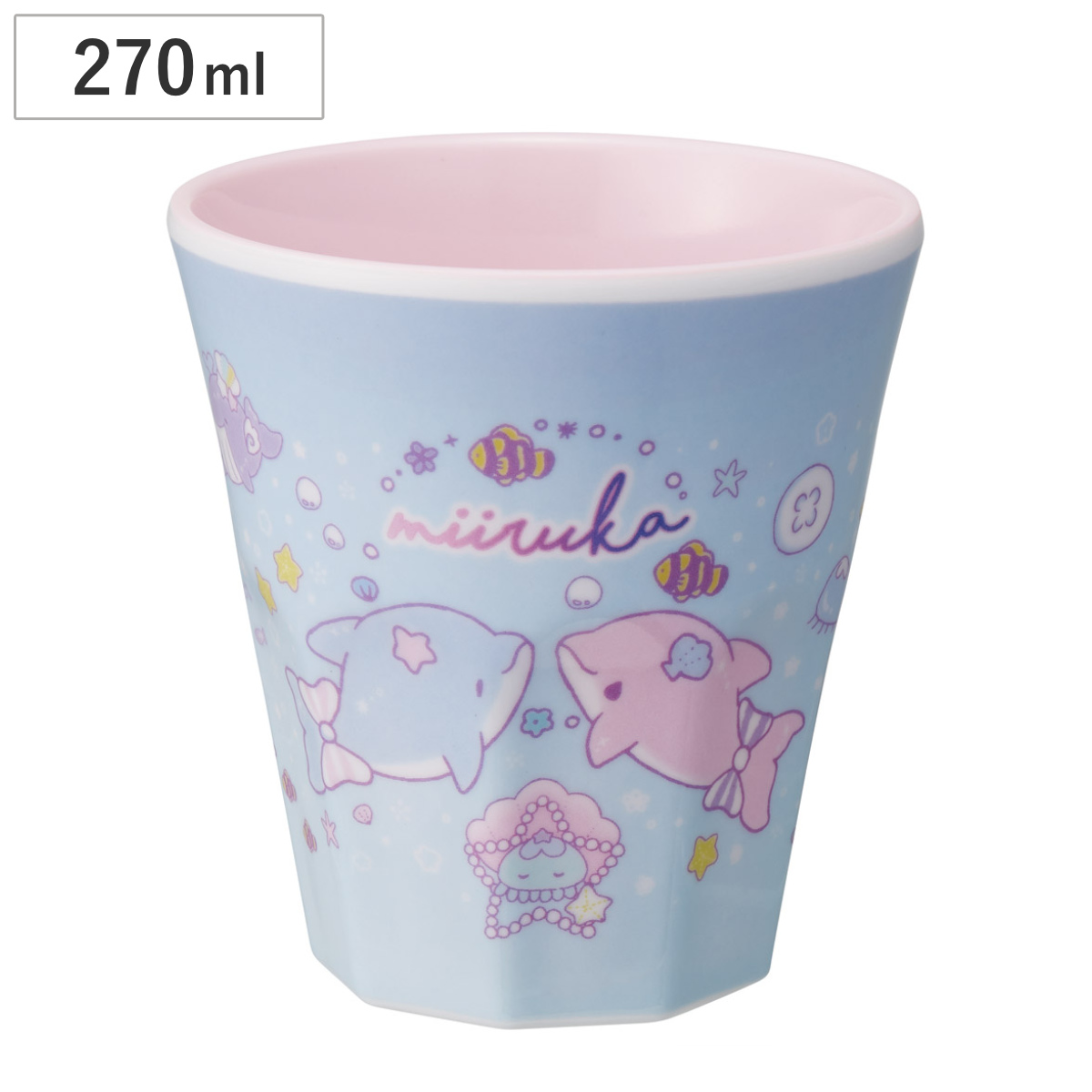 タンブラー 270ml メラミンタンブラー みいるか ( 食洗機対応 キャラクター おしゃれ かわいい コップ カップ プラコップ アニマル 動物 軽い 割れにくい 子ども用 キッズ お茶 ジュース 歯みがきコップ イルカ )
