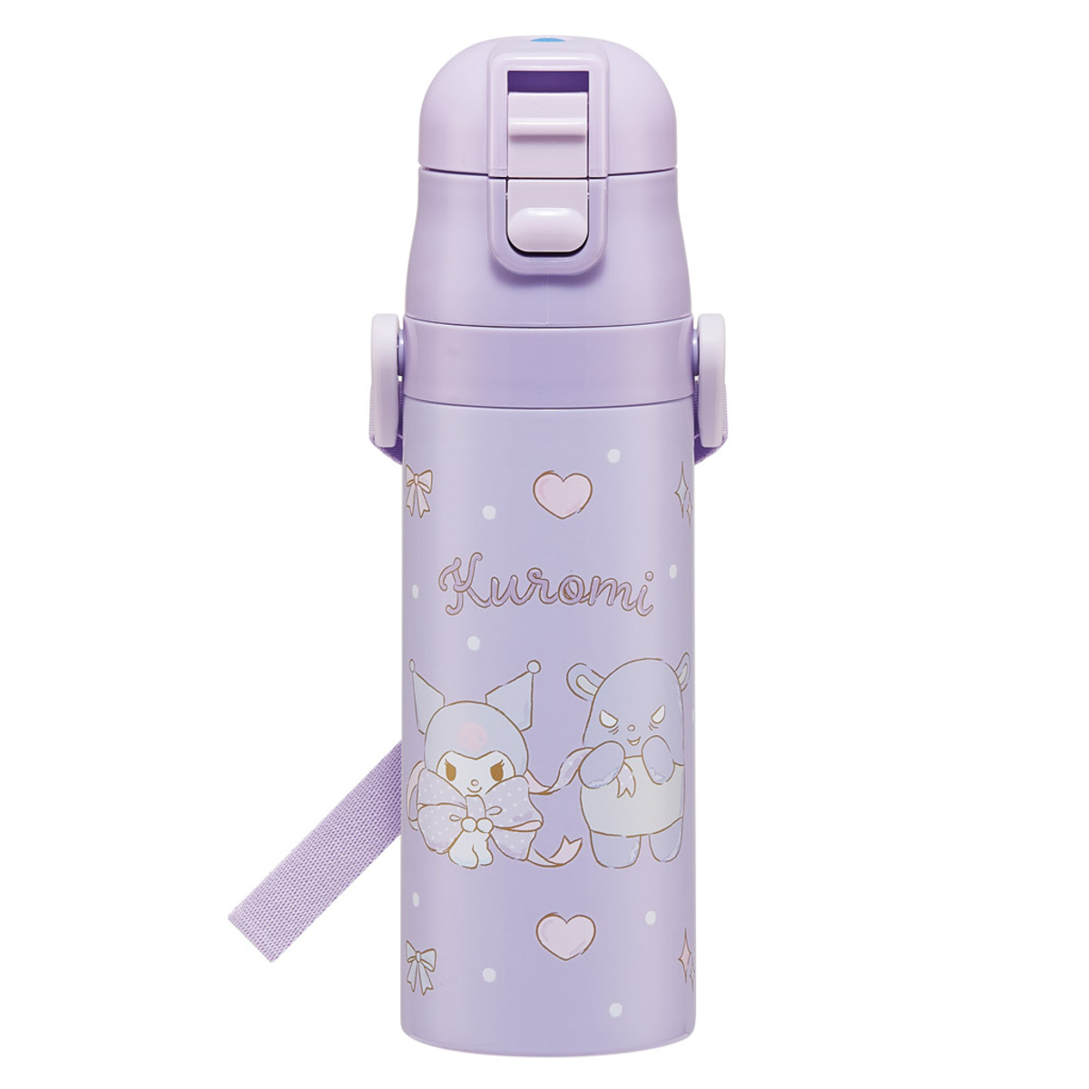 水筒 470ml 超軽量ダイレクトボトル クロミビックリボン ( クロミ 保冷 軽量 直飲み ワンタッチ ステンレスボトル 子供用水筒 子供 直のみ 軽い 超軽量 ワンプッシュ ダイレクトボトル ダイレクト ボトル ステンレス )