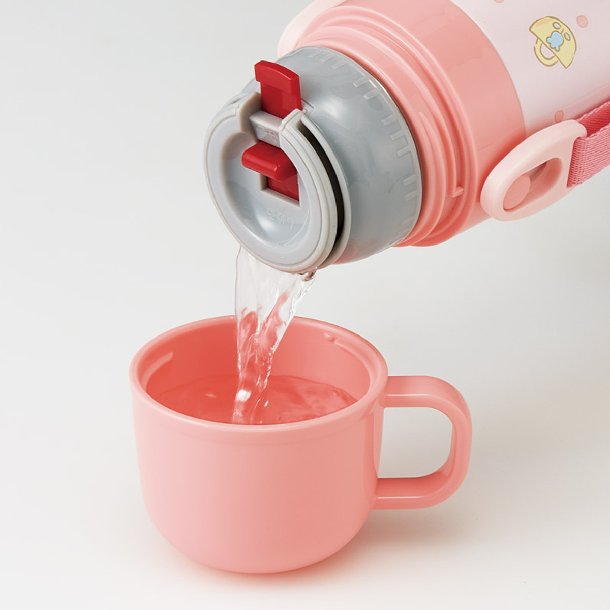 水筒 470ml 430ml 超軽量2WAYステンレスボトル キティビックリボン ( ハローキティ 保冷 保温 直飲み コップ付き ワンプッシュ マグボトル コップ飲み 2way 子供用 すいとう ボトル キッズ ワンタッチ ステンレス 超軽量 軽量 )