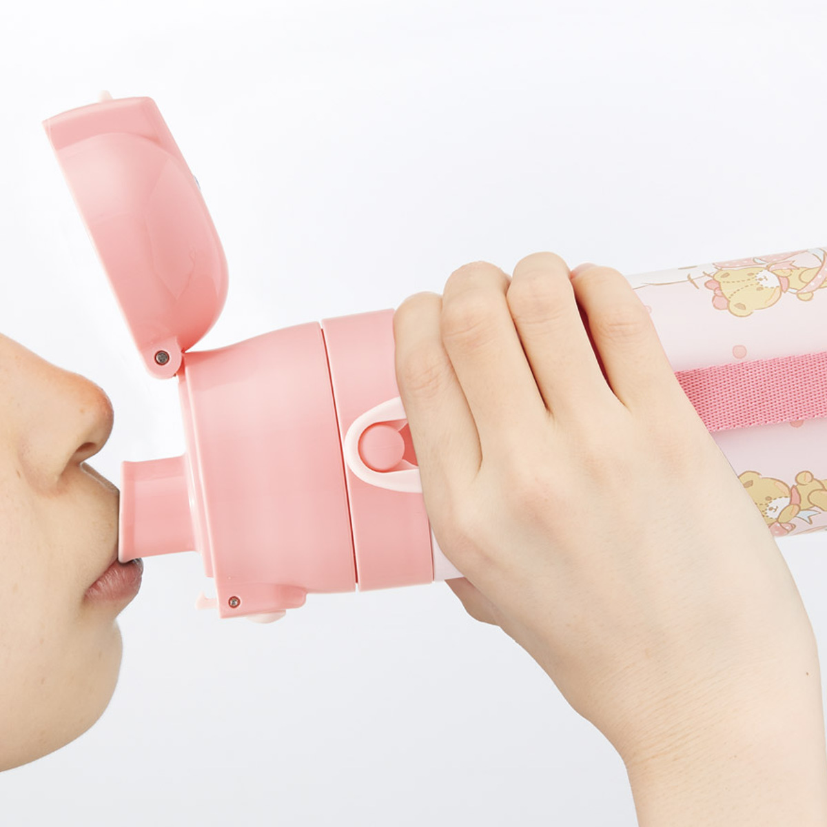 水筒 470ml 430ml 超軽量2WAYステンレスボトル キティビックリボン ( ハローキティ 保冷 保温 直飲み コップ付き ワンプッシュ マグボトル コップ飲み 2way 子供用 すいとう ボトル キッズ ワンタッチ ステンレス 超軽量 軽量 )