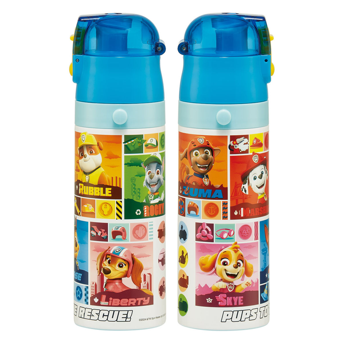 水筒 470ml 430ml 超軽量2WAYステンレスボトル パウパトロール25 ( パウパトロール 保冷 保温 直飲み コップ付き ワンプッシュ マグボトル コップ飲み 2way 子供用 すいとう ボトル キッズ ワンタッチ ステンレス 超軽量 軽量 )