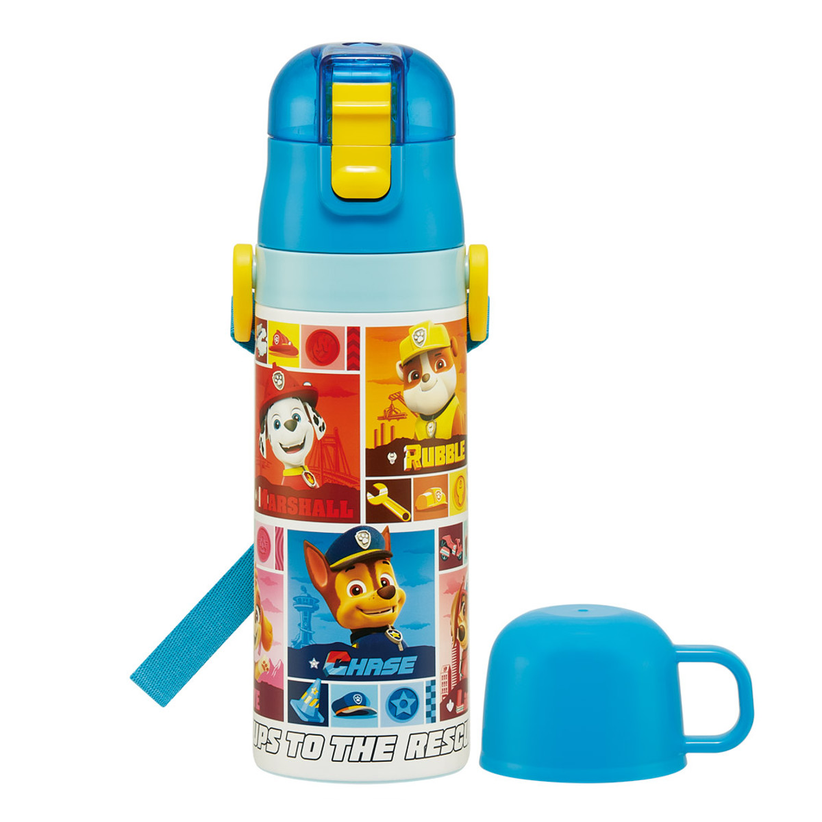 水筒 470ml 430ml 超軽量2WAYステンレスボトル パウパトロール25 ( パウパトロール 保冷 保温 直飲み コップ付き ワンプッシュ マグボトル コップ飲み 2way 子供用 すいとう ボトル キッズ ワンタッチ ステンレス 超軽量 軽量 )