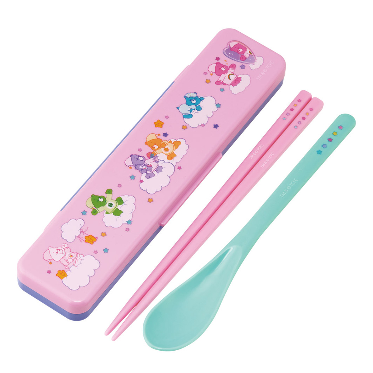 コンビセット お箸 スプーン 抗菌コンビセット Care Bears ケアベア ( 食洗機対応 18センチ 音の鳴らない カトラリー 抗菌 日本製 食洗機OK カトラリーセット 銀 AG 持ち運び お弁当 弁当 抗菌加工 箸箱 )