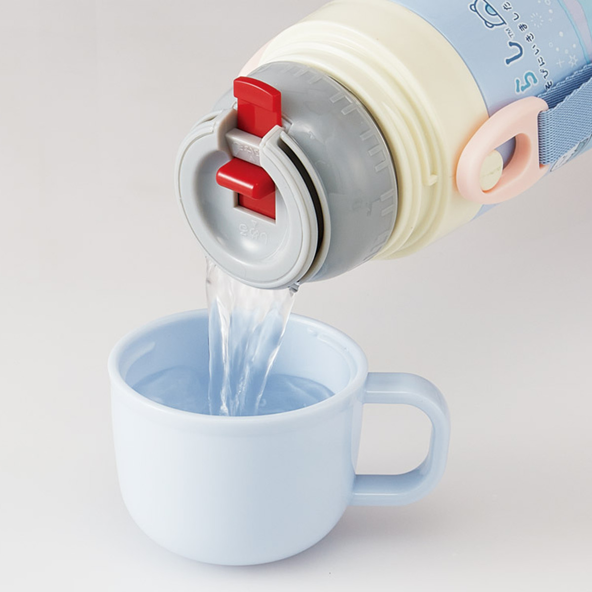 水筒 420ml 子供用2WAYボトル すみっコぐらし しろくまふるさと ( 保温 保冷 ワンタッチ 直飲み コップ飲み ダイレクトボトル ステンレスボトル 2way ワンプッシュ 軽量 子供 子供用水筒 幼稚園 保育園 肩紐付き キッズ ボトル )