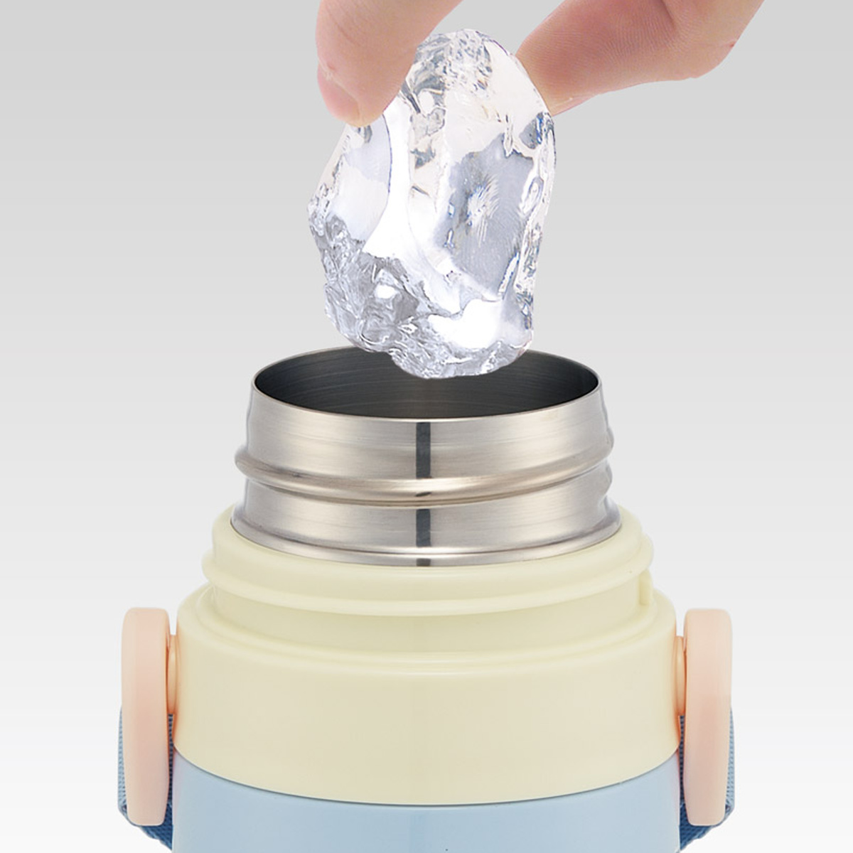 水筒 420ml 子供用2WAYボトル すみっコぐらし しろくまふるさと ( 保温 保冷 ワンタッチ 直飲み コップ飲み ダイレクトボトル ステンレスボトル 2way ワンプッシュ 軽量 子供 子供用水筒 幼稚園 保育園 肩紐付き キッズ ボトル )