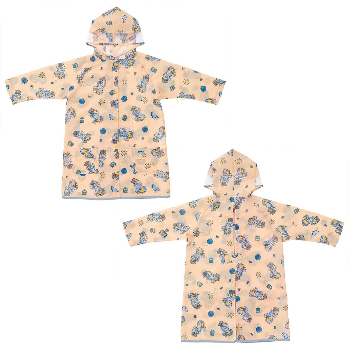 レインコート リュック・ランドセルが背負えるレインコート キッズ 子供用 ( 110~125cm かっぱ 雨具 レインウェア ランドセル リュック 対応 男の子 女の子 幼稚園 保育園 通園 雨合羽 入園 入学 準備 レイングッズ キャラクター ) 【パンどろぼう】 パンどろぼう